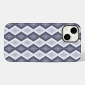 青いグレーダイヤモンドパターンのシェード Case-Mate iPhoneケース (裏面 (横))