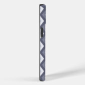 青いグレーダイヤモンドパターンのシェード Case-Mate iPhoneケース (裏面 / 右)