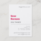 青いグレート・デン 名刺 (裏面)