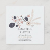 青いグレーピーチよくはしゃぐミックス投げ花 スクエア名刺 (裏面)