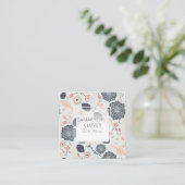 青いグレーピーチよくはしゃぐミックス投げ花 スクエア名刺 (スタンド正面)