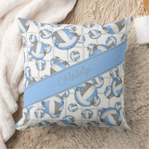 青いグレーボガーリーレーボールパターン網アクセント