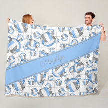 青いグレーボガーリーレーボールパターン網アクセント