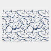 青いグレー3パターンany大事な行事 ラッピングペーパーシート (正面)