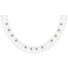 青いグ間抜けース12か月フォトバナー バンティングフラッグ