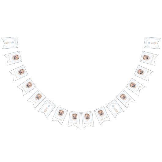 青いグ間抜けース12か月フォトバナー バンティングフラッグ (全)