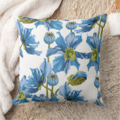 青いケシの花のシームレスなパターン。 クッション (ブランケット)