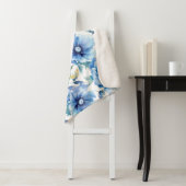 青いケシの花柄 シェルパブランケット (インサイチュ)