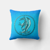 青いケルト族のドラゴン クッション (裏面)
