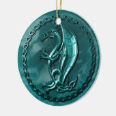 青いケルト族のドラゴン セラミックオーナメント (左)