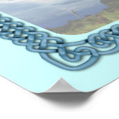 青いケルト色の十字雲 ポスター (角)