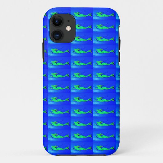 青いケースの緑の人魚 Case-Mate iPhoneケース (裏面)
