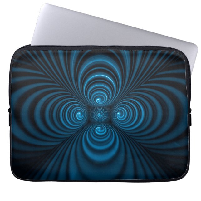 青いケ疑問に思ース ラップトップスリーブ (正面)