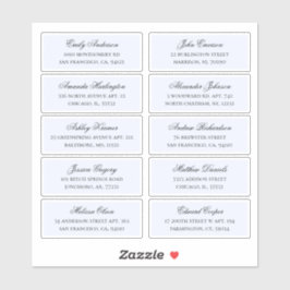 青いゲスト名のアドレス。出荷結婚ラベル シール