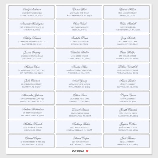 青いゲスト名のアドレス。出荷結婚ラベル シール (シート)