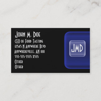 青いゲルのモノグラムの名刺 名刺