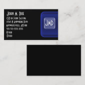 青いゲルのモノグラムの名刺 名刺 (正面/裏面)