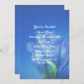 青いゲンチアナの花のパーティー 招待状 (正面/裏面)