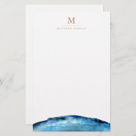 青いゲートひな形 便箋 (正面/裏面)