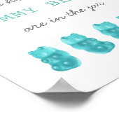 青いゲームのサインを何頭のグミベアに入れるか推測する ポスター (角)