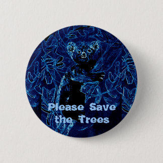 青いコアラの保存私達の木 缶バッジ