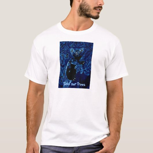 青いコアラの木の抱擁 Tシャツ (正面)
