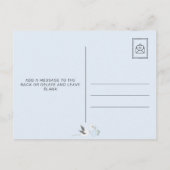 青いコウテイヘンリョクサン 出産前祝い 感謝 ポストカード (裏面)