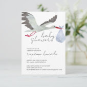 青いコウテイヘン  ベビーシャワー招待状 招待状 (スタンド正面)