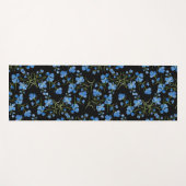 青いコスモスの花 ヨガマット (正面(横))