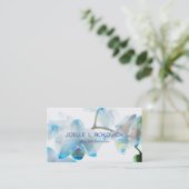 青いコチョウランの蘭の花屋のウェディングプランナー 名刺 (スタンド正面)