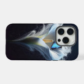 青いコモンモルフォ蝶とカカラユリ iPhoneケース (裏面横)