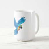 青いコンゴウインコの飛行 コーヒーマグカップ (正面右)