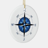 青いコンパス面図 セラミックオーナメント (右)