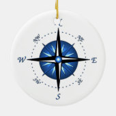 青いコンパス面図 セラミックオーナメント (裏面)