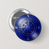 青いコンパス面図 缶バッジ (正面&裏面)