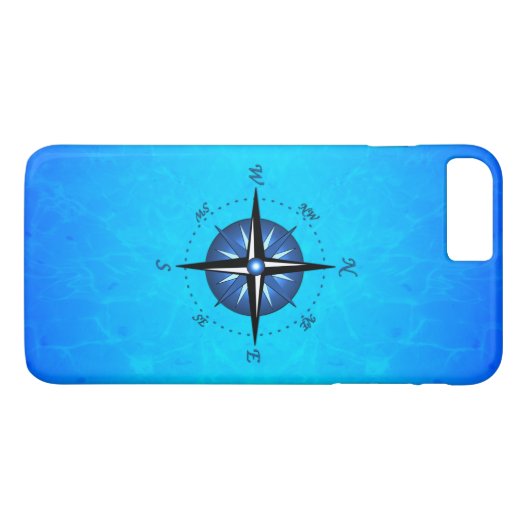 青いコンパス面図 Case-Mate iPhoneケース (裏面(横))