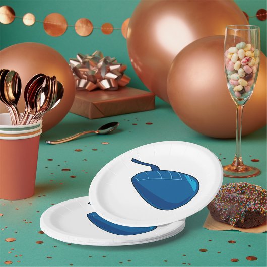 青いコンピュータマウス ペーパープレート