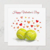 青いコートに LOVEと書かれたテニスボール シーズンカード (正面/裏面)