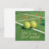 青いコートにLOVEとテニスボール シーズンカード (正面/裏面)