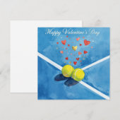 青いコートにLOVEのテニスボール シーズンカード (正面/裏面)