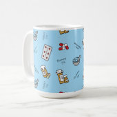 青いコーヒーマグの薬局技術アイコン コーヒーマグカップ (正面左)
