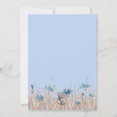 青いコーンフラワーと小麦畑のブライダルシャワー 招待状 (裏面)