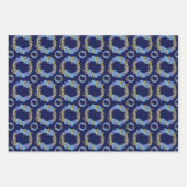 青いコーンフラワーのかんむり ブライダルシャワー ラッピングペーパーシート (正面)