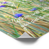 青いコーンフラワーを持つ小麦畑 ポスター (角)