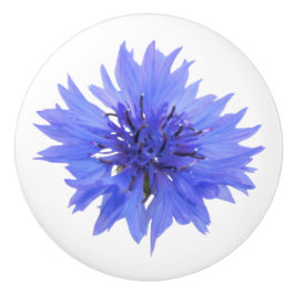 青いコーンフラワードアノブ セラミックノブ