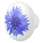 青いコーンフラワードアノブ セラミックノブ (右)