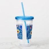 青いゴシック猫 アクリルタンブラー (左)