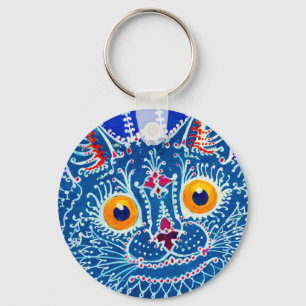 青いゴシック猫 キーホルダー