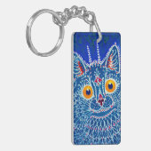 青いゴシック猫 キーホルダー (正面左)