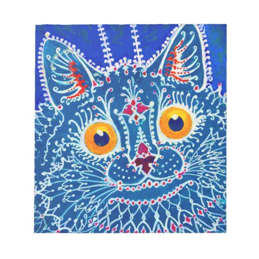 青いゴシック猫 ノートパッド (正面)